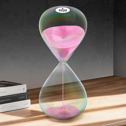 3 Minute Sand Timer,3M Sand Clock with Simple Biloba Puff Design, Reloj De Arena, Large Blue Sand Watch 3 Min Hourglass Sandglass for Home,Desk,Office Decorative (Blue)