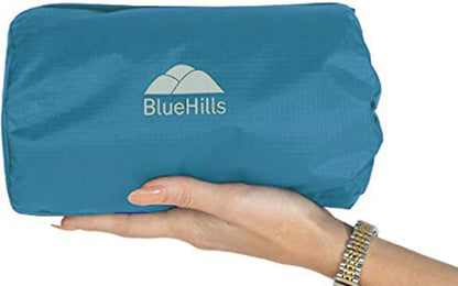 BlueHills Travel Blanket Pillow Compact Lightweight Pocket Size Airplane Traveling Essential Flight Trip Throw in Bag Portable Case Plane Accessory Gray L01