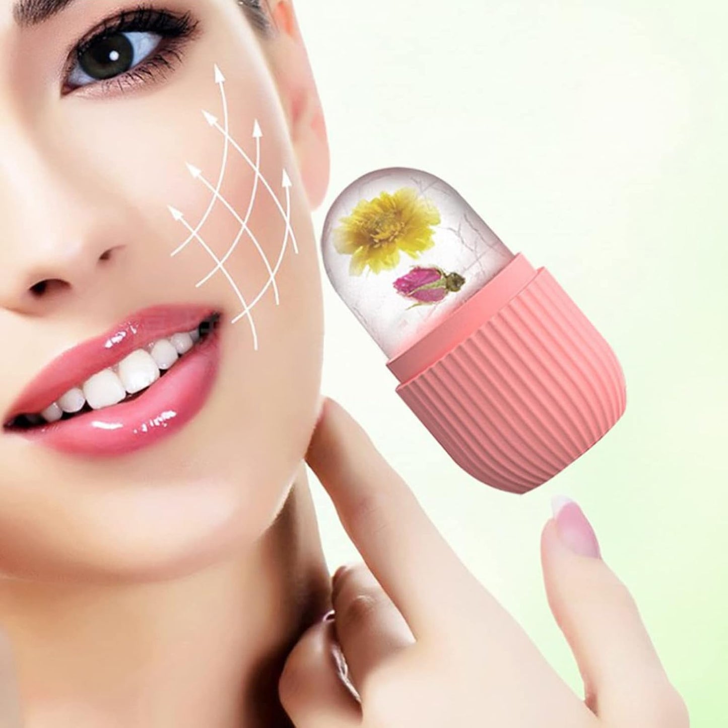 Joyeee Ice Face Roller, Reusable Silicone Mold Face Massage Eye Facial Beauty Skin Care Tools Apply Ice for Shrink Pores Anti Wrinkle Reduce Puffiness Improve Skin Elasticity, Striped