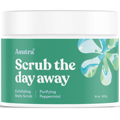 ASUTRA Dead Sea Salt Essential Oil Body Scrub Exfoliator (16 Ounce)