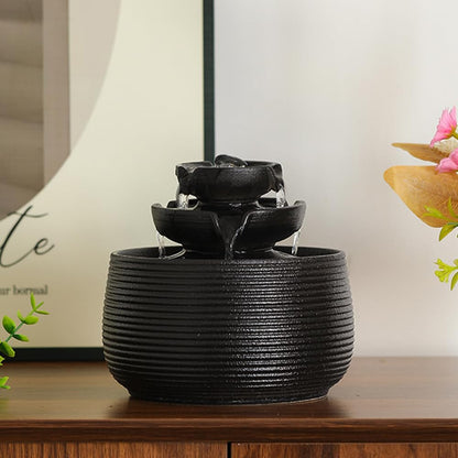Outdoor and Indoor Water Feature Fountain Waterfall Tabletop Desktop mini Ceramic Garden Fountain (White A170)
