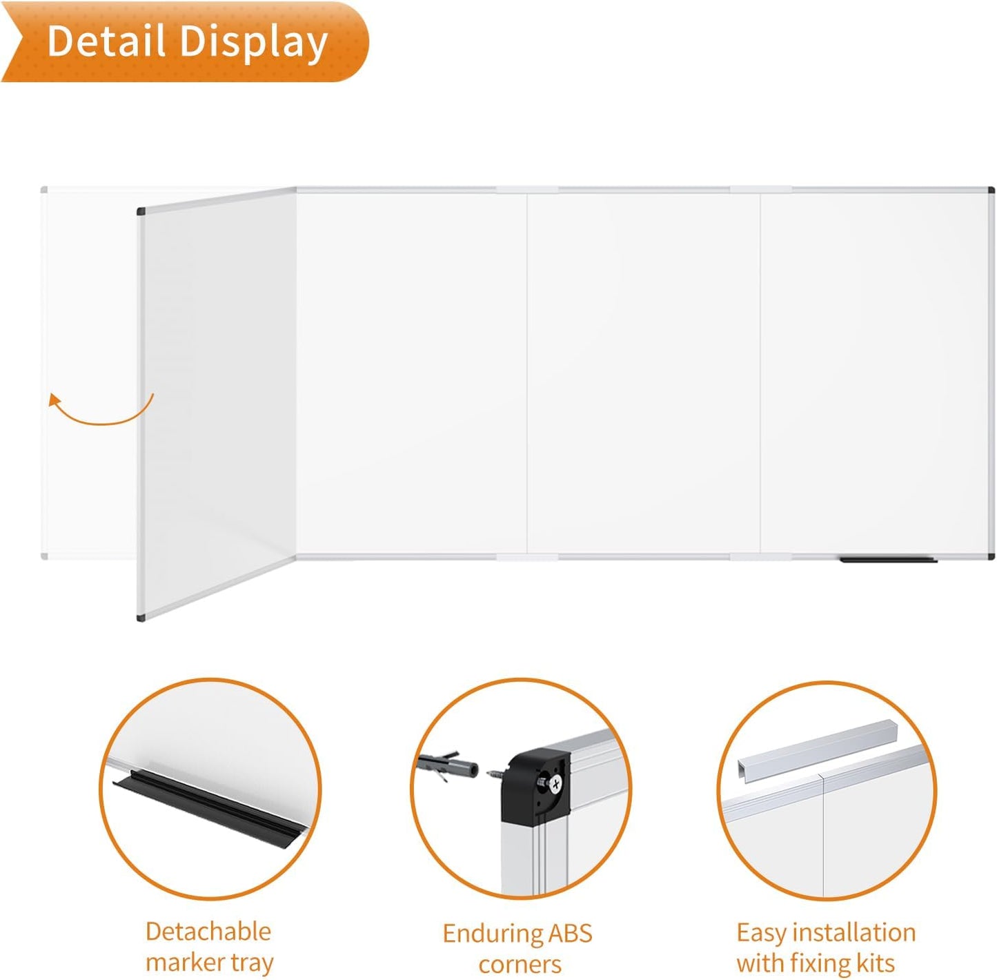 VIZ-PRO Magnetic Dry Erase Board, 36 X 24 Inches, Silver Aluminium Frame