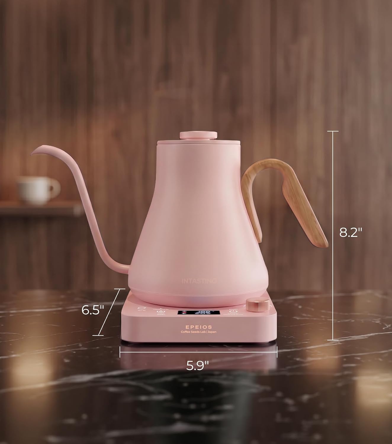 Epeios Electric Kettle, Gooseneck Electric Kettle with ±1°F Temperature Control, 1200W Rapid Heating for Pour Over Coffee & Tea, 304 Stainless Steel Interior, Auto Shut-Off, 0.9L, Black