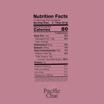 Pacific Chai Matcha Chai Latte Mix, Instant Matcha Tea Latte Drink Mix, Gluten Free, Kosher Certified Powder Beverage, Café Style Latte, 9 Oz (Pack of 1)