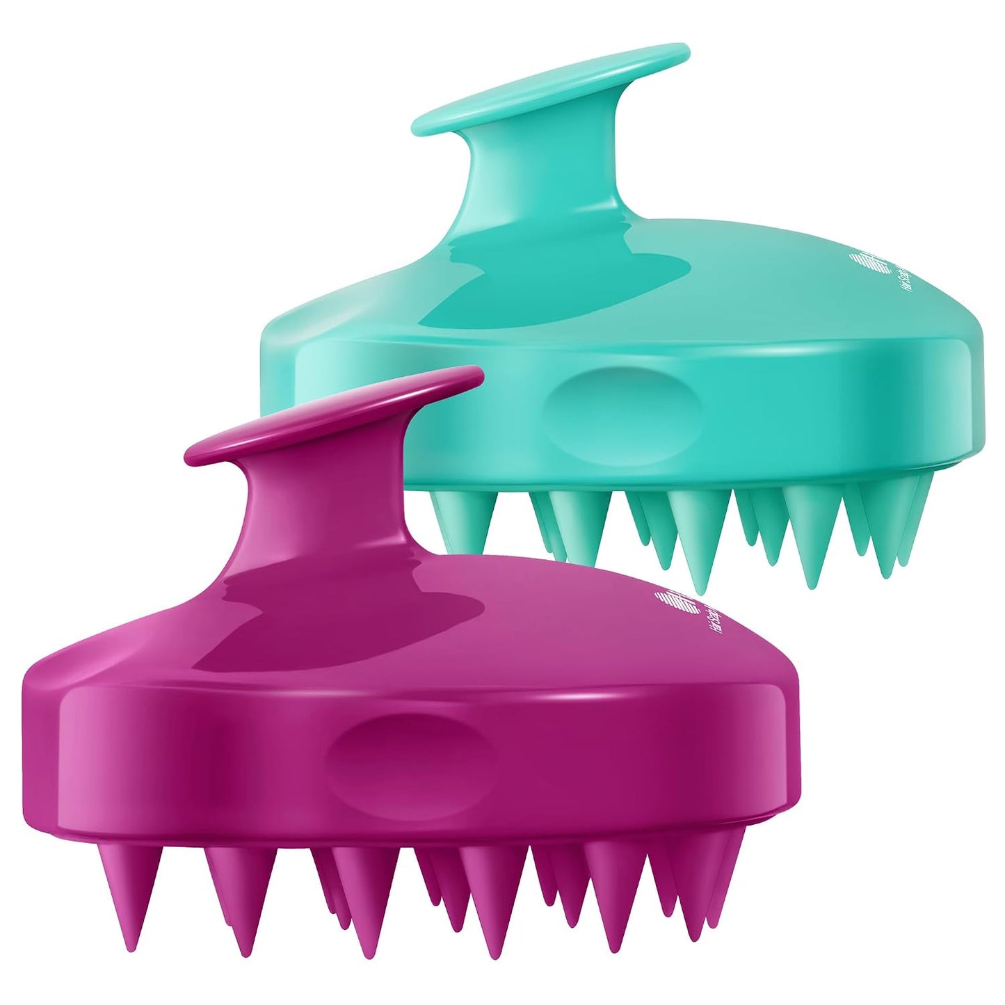 HEETA Hair Scalp Massager Shampoo Brush 2 Pack, Soft Silicone Bristles to Remove Dandruff, Waterproof Hair Scrubber for Both Wet Dry Use, Suitable for Men & Women (Green & Black)