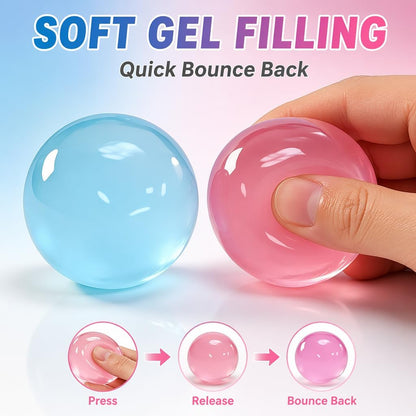 Squishy Textured Stress Balls 3pcs, Soft Memory Gel Squeeze Balls Fidget Toys for Kids/Adults Hand Exercises, Party Favors Anxiety Relief Squeeze Ball