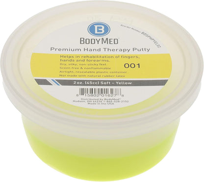 BodyMed Premium Hand Therapy Putty, Yellow, 6 Oz., Soft, Strengthening Therapy Putty for Physical Rehabilitation