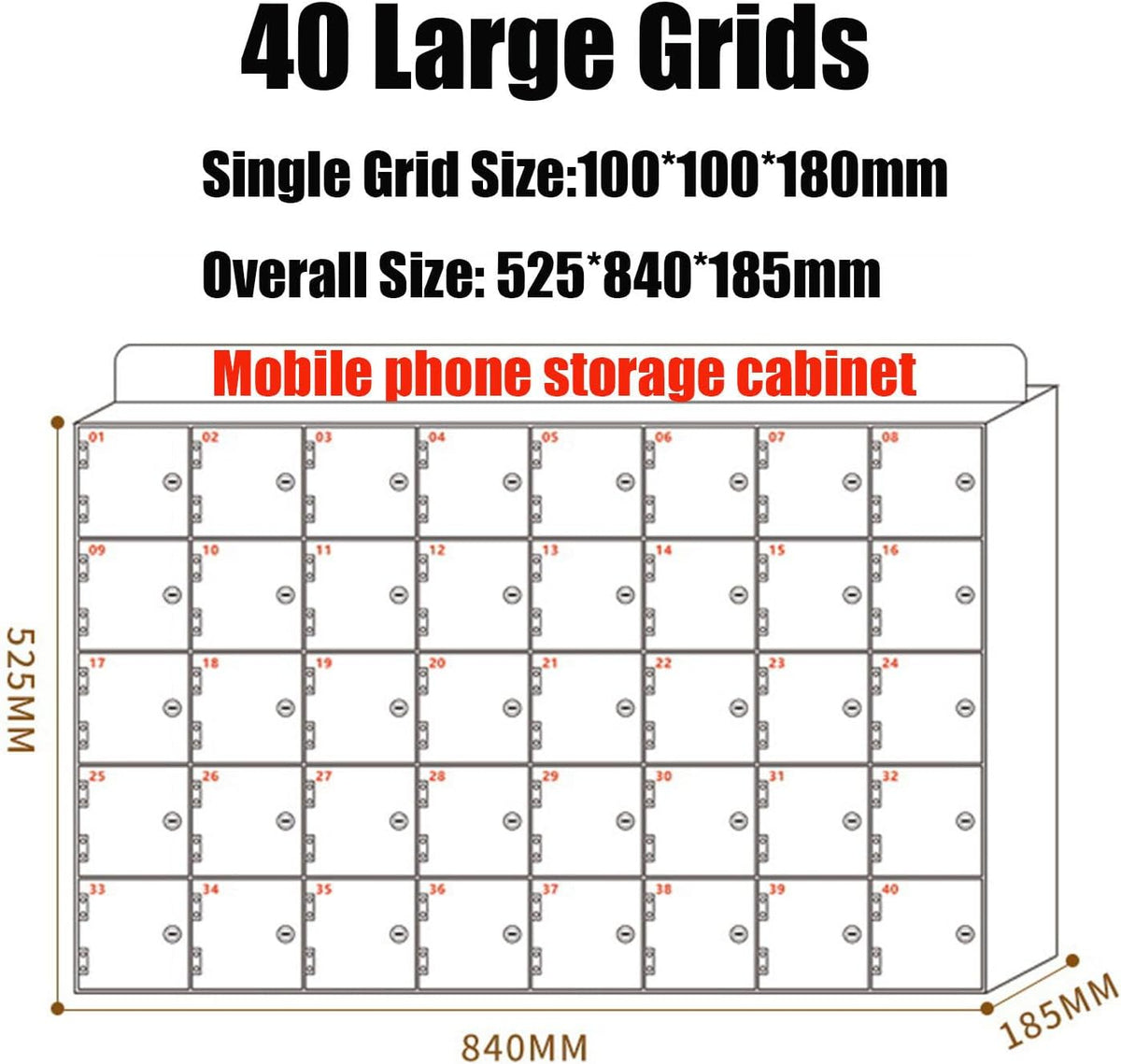 Acrylic Phone Charging Station 50 Slots Wallmounted with LockKeys Secure Mobile Device Nizer for Office Classroom Meeting Room Spacesaving Solution,4Slots