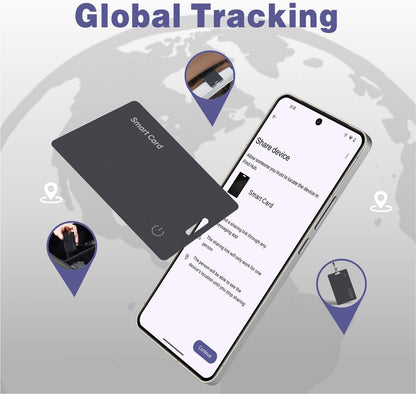Reyke Android Wallet Tracker Card, Works with Google Find Hub, Rechargeable