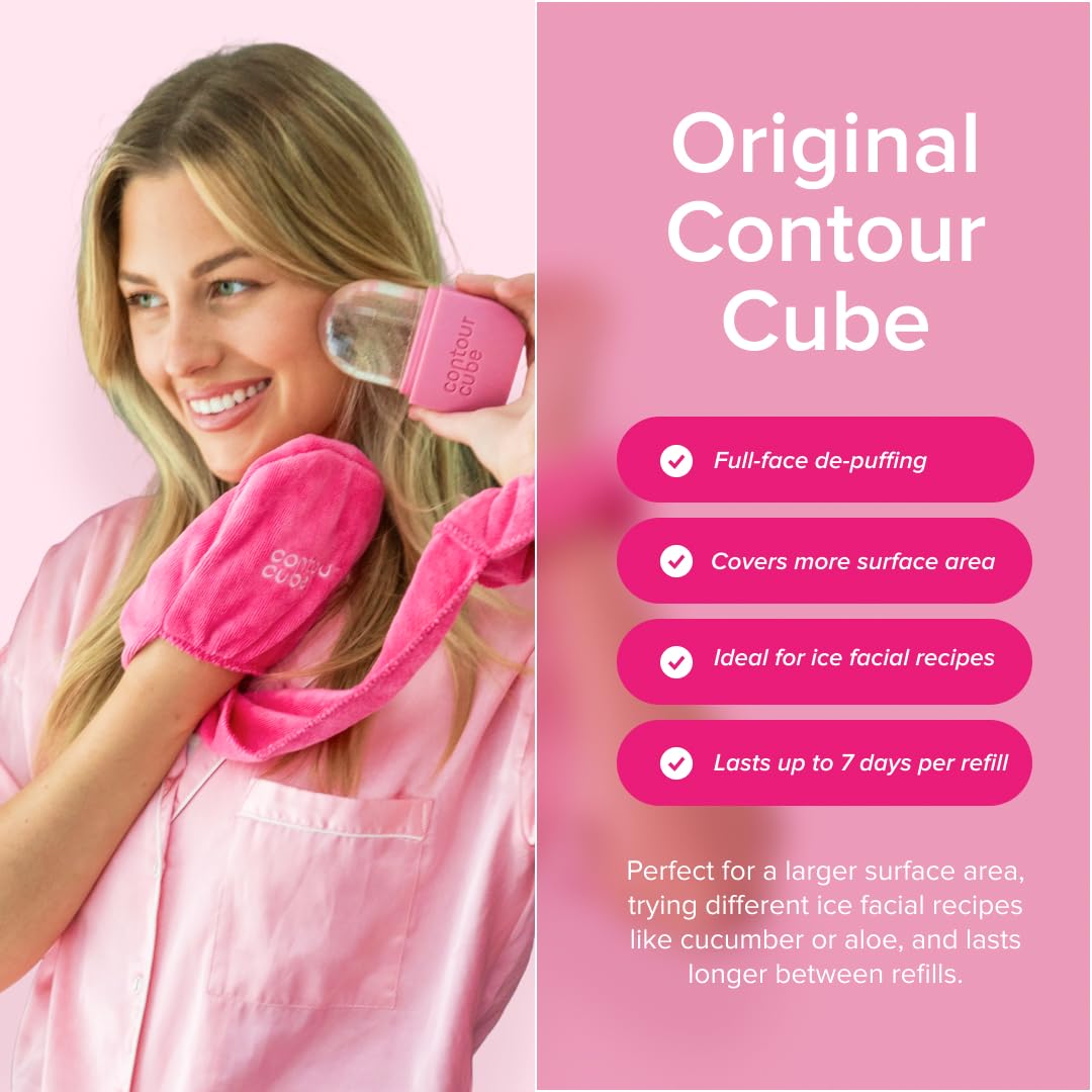 Contour Cube Original - Ice Roller for Sculpting & De-Puffing - Face Ice Roller & Massager with BPA-Free Silicone - Ice Mold for Face - Skin Care Tools for Daily Skincare (180ml) - Marble