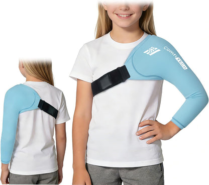 ComfiTECH Youth Shoulder Arm Ice Pack Wrap for Young Pitchers, Ice Arm Sleeve for Teen Volleyball Players, Flexible Cold Application for Throwing Recovery, Elbow Joint & Muscle Comfort, Large