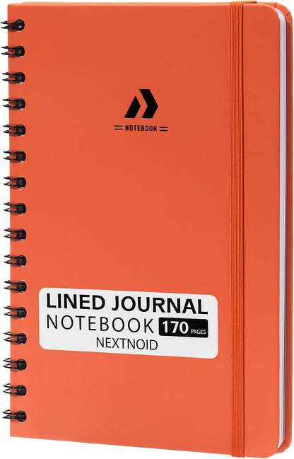 Nextnoid Lined Spiral Notebook Journal For Women & Men - A5(5.8" x 8.3") 170 Pages, Hardcover Notebooks for Work & Note Taking, College Ruled Journals for Writing - Grey
