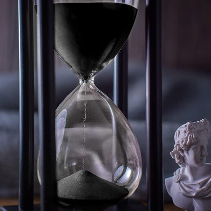 BELLAWARE Hourglass Timer with Red Sand, 60 Minute Wooden Sand Timer | Creative Handcraft Decoration