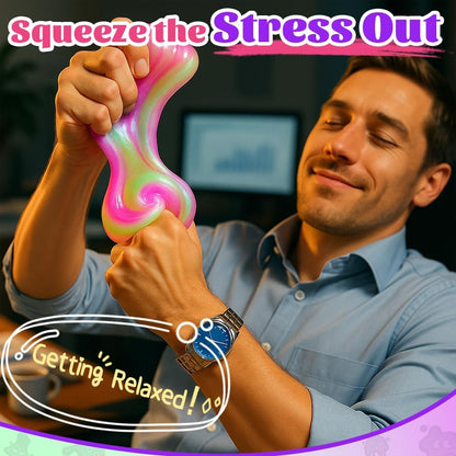 WATERELF Galaxy Putty Slime for Kids - Children's Day Gift, Fidget Sensory Artistic Therapy Putty Toys for Boys Girls Adults, Stress Relief Non-Sticky, 3.11 Inch 3.2 Oz – Golden/Red