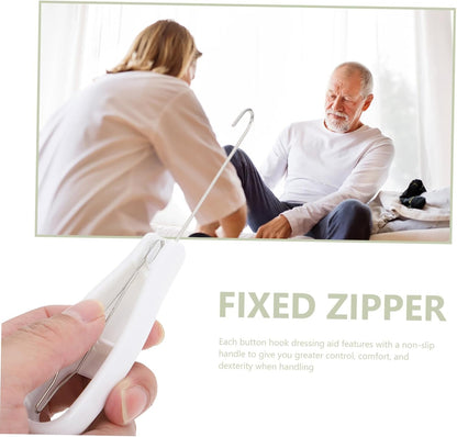 Button Hook Dressing Aid with Non Slip Handle for Elderly Arthritis