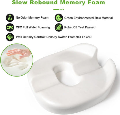 Donut Pillow Coccyx Seat Cushion for Prostate, Sciatica, Pelvic Floor, Pressure Sores, Pregnancy, Perineal Surgery, Postpartum Recovery Pain Pressure Relief Memory Foam Chair Pad