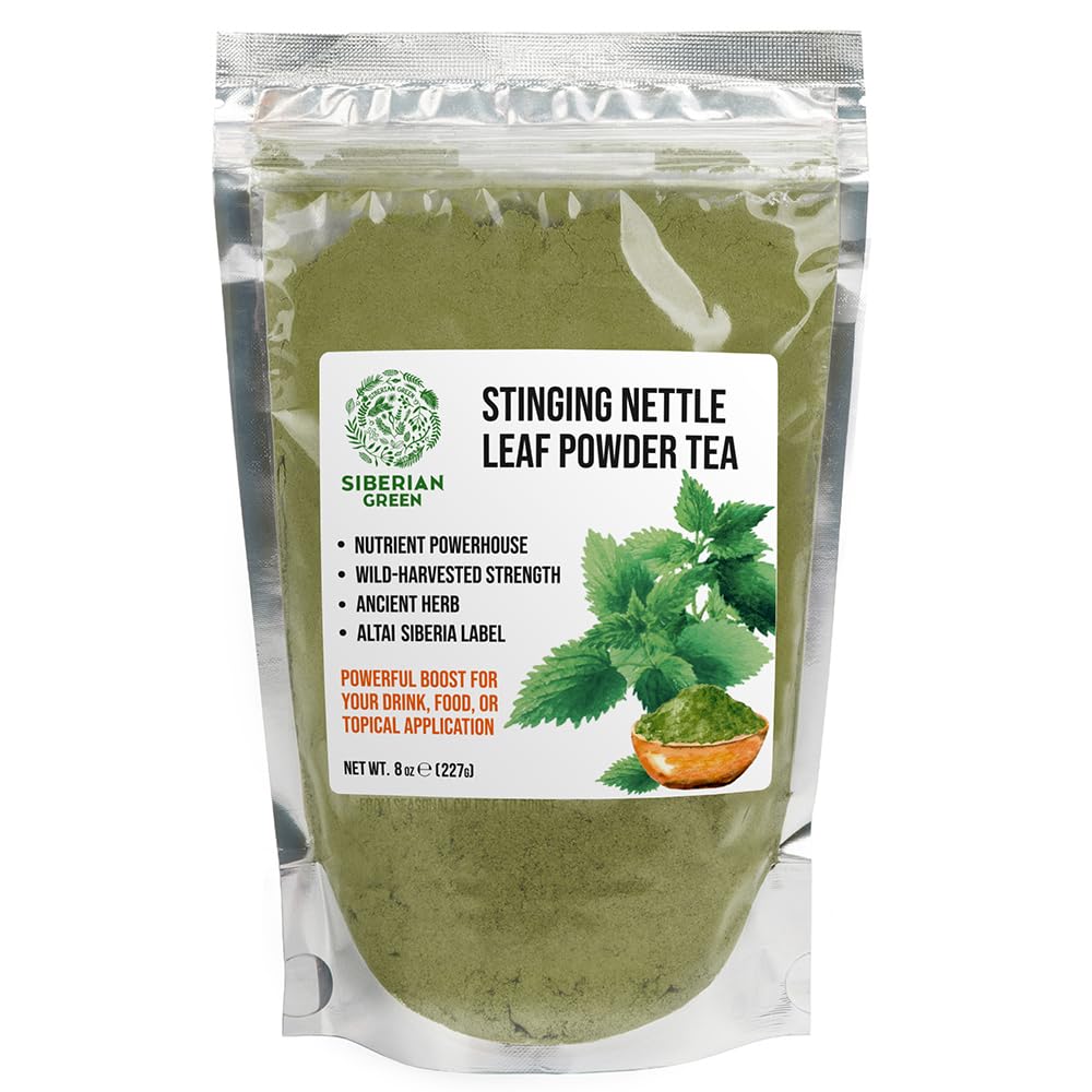 Siberian Green Stinging Nettle Leaf Pure Tea 8 oz (227g) Urtica Dioica Herbal Powder Smoothies Soup Drinks Food Baking