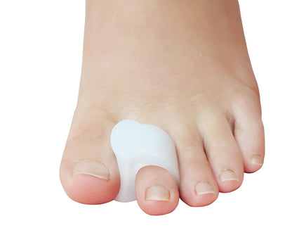 Pack of 12 Gel Toe Separator, (1/4" Thick) Big Toe Spacers, Single Loop Toe Spreader for Bunions, Overlapping Toe, Corrector and Spacer (Clear)