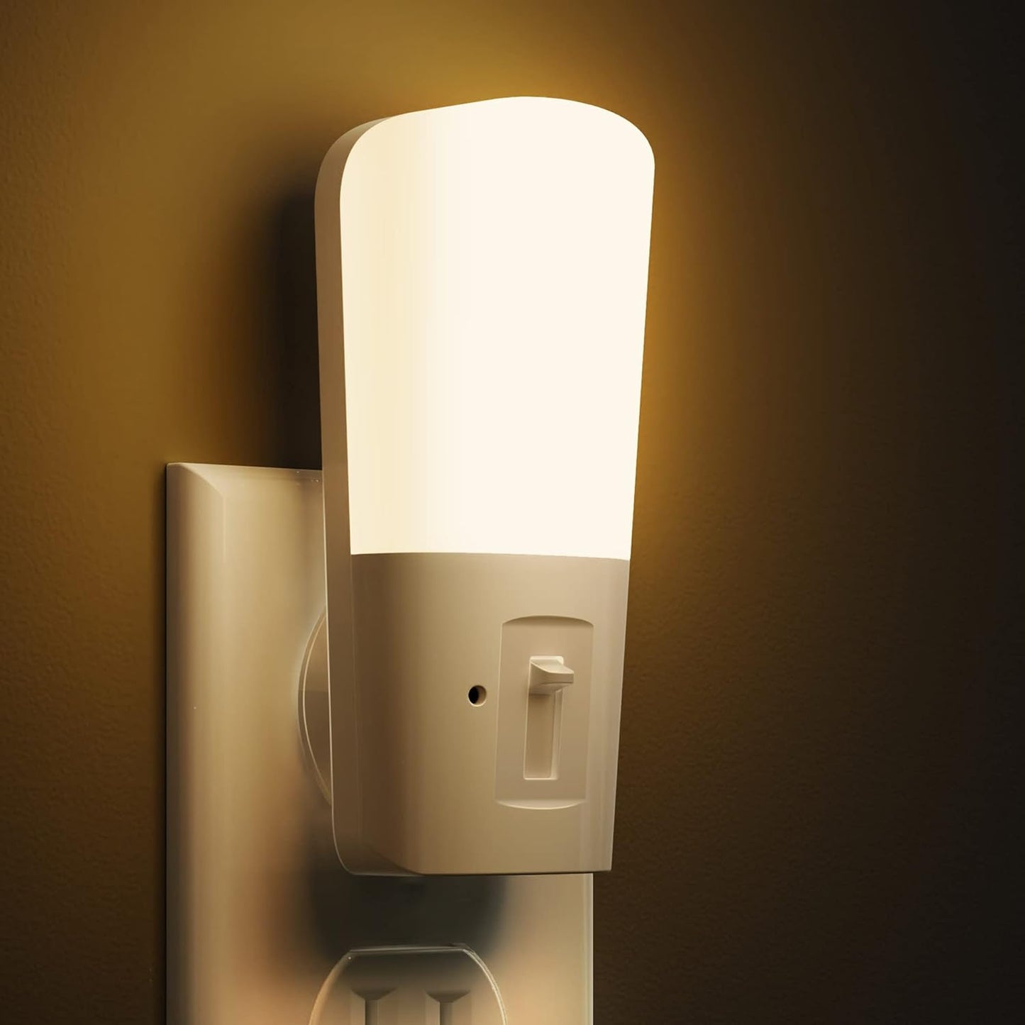 LOHAS-LED Amber Night Light, Dimmable Plug in Night Light with Light Sensor, Yellow Kids Nightlights, 5-80LM Sleep Light for Nursery, Bedroom, Bathroom, Hallway, Stairway, 2Pack