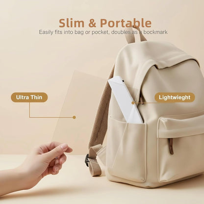 Btolin LED Book Light Panel, Battery Powered Flat Reading Light for Books, Portable Wireless Page Light with Transparent Panel, 5.71x6.69 Inch, White