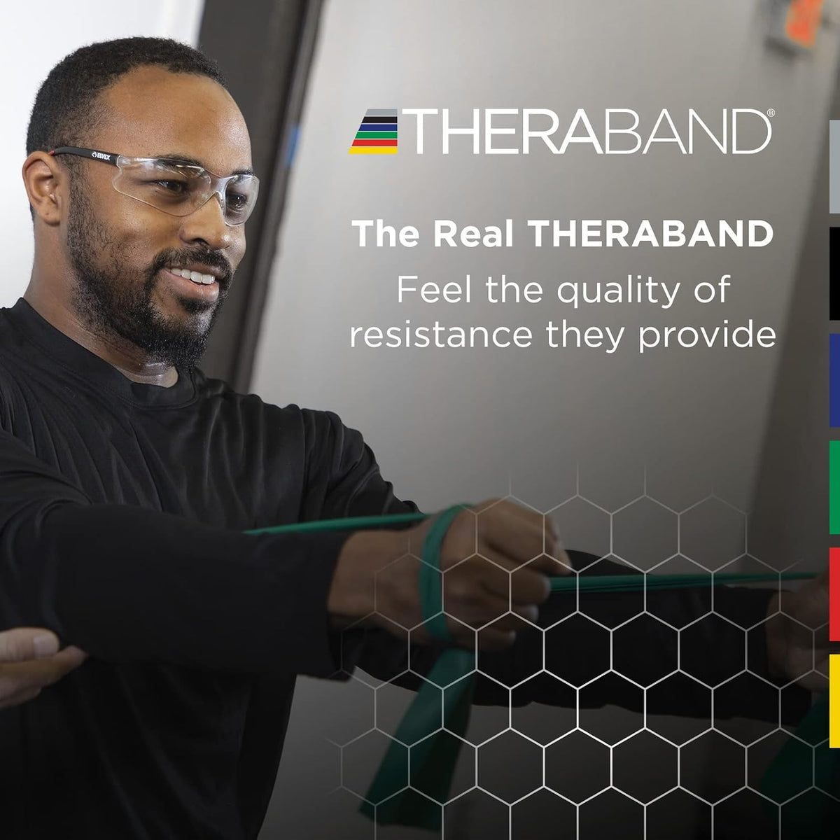 THERABAND Professional Latex Resistance Band Set, Pack of 7, 6 Ft