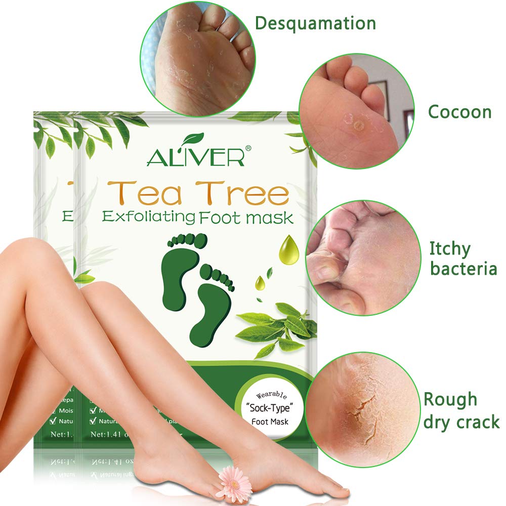 ALIVER Foot Peel Mask 3 Pack, Exfoliator Peel Off Calluses Dead Skin Callus Remover, Baby Soft Smooth Touch Feet-Men Women (Lavender)