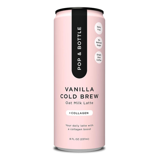 Pop & Bottle, Oat Milk Lattes - Matcha with Pure Ceremonial Matcha, Butterfly Pea, Turmeric, Green Tea, Organic, Dairy Free, Gluten Free, Lightly Sweetened with Coconut Nectar - 8 Fl Oz (12 Pack)