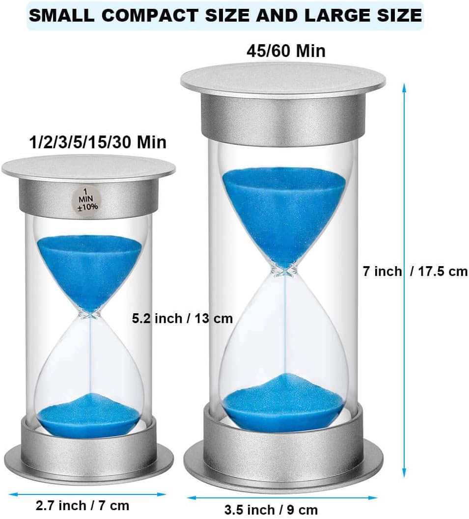 2 Minute Hourglass Sand Timer with Suction Cup,Unbreakable Sucker Sand Clock Timer 2 min,Plastic Mini Sand Watch,Rotatable Reloj De Arena for Kids Toothbrush(Blue)