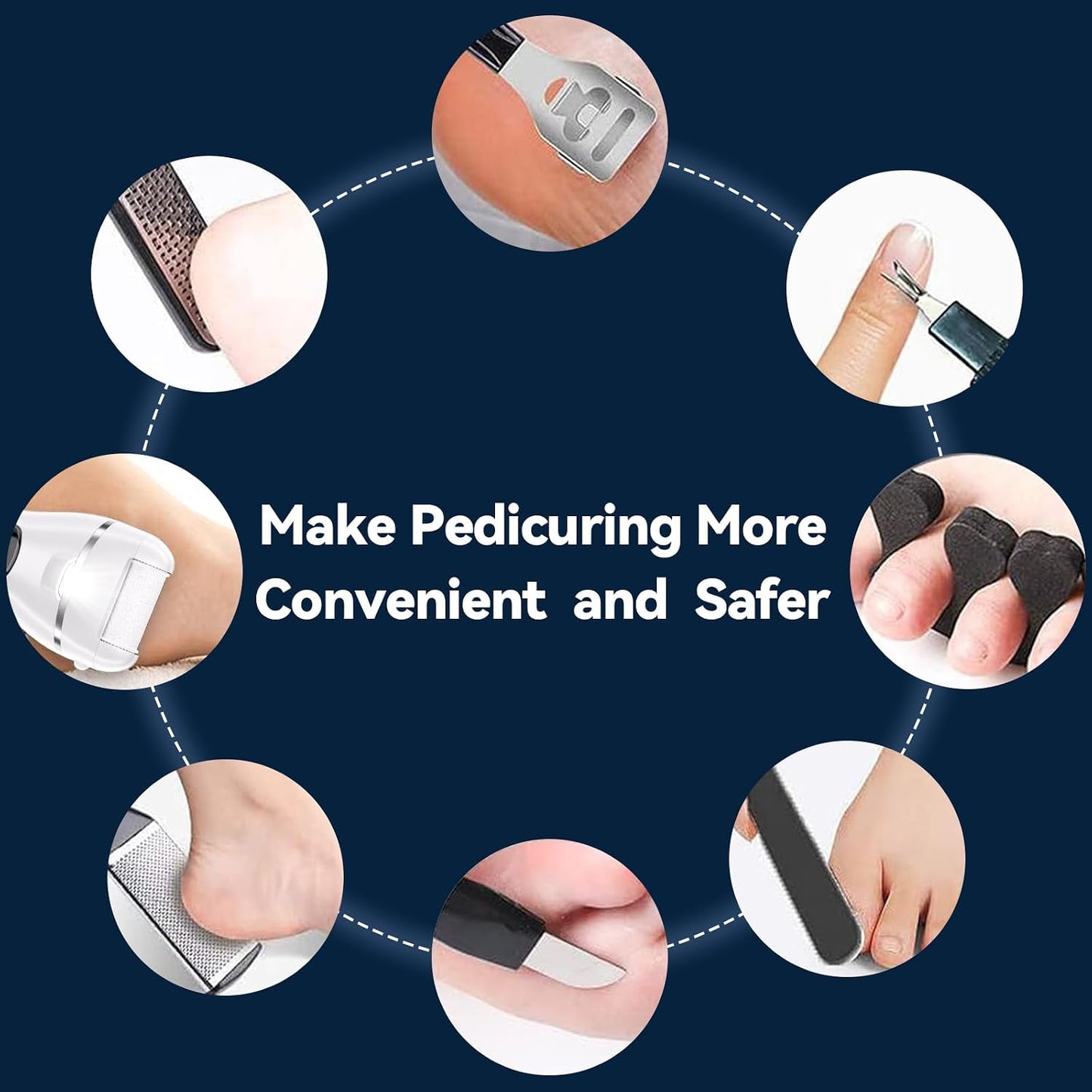 Wea&Hea Electric Foot File Callus Remover for Feet, 17-in-1 Kit | 17-in-1 pedicure kit, 3 roller heads, 2 speeds, rechargeable, IPX6 waterproof wet dry use for hard calluses and cracked heels