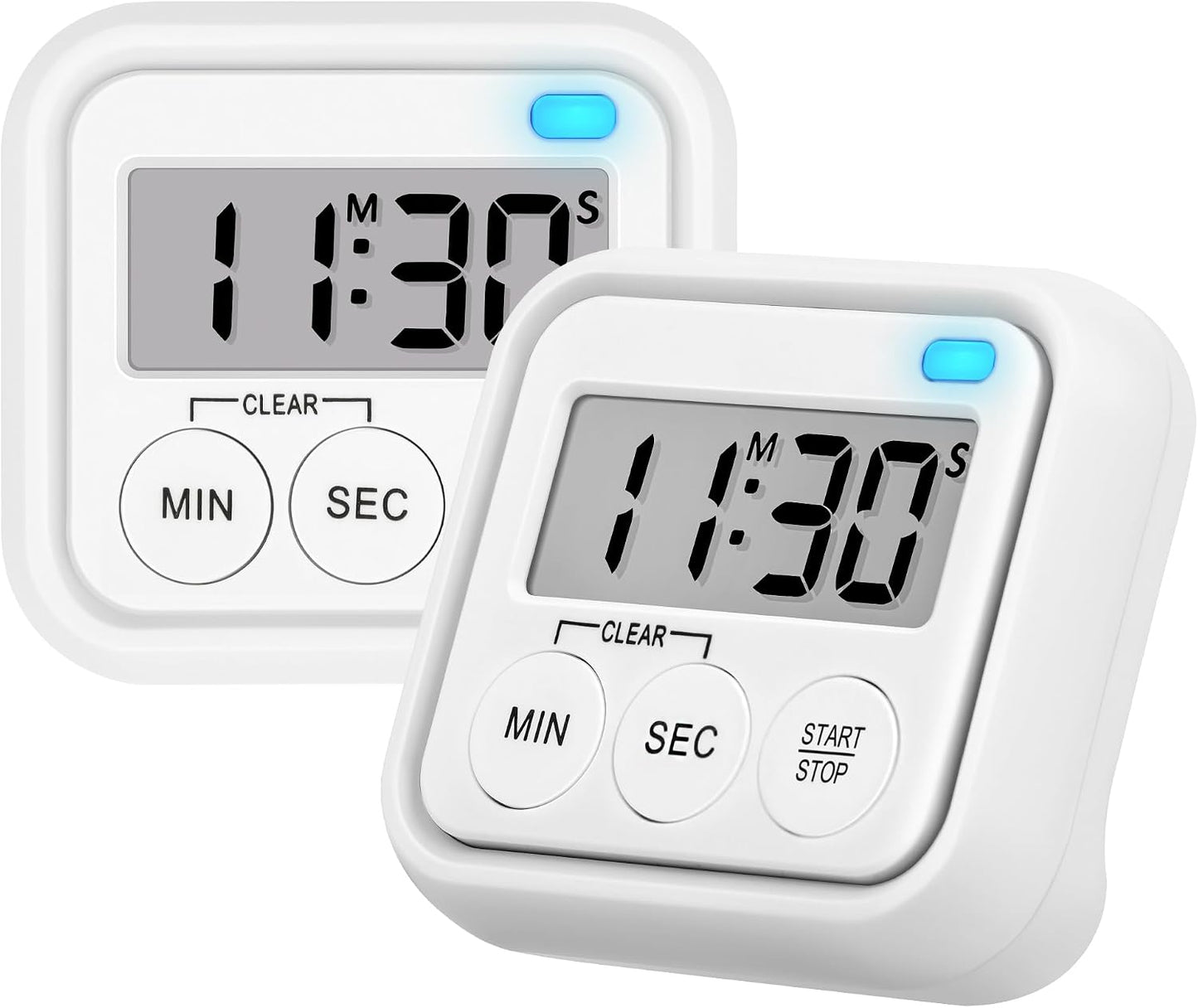 Timer, Kitchen Timers for Cooking Classroom Timer for Kids Teachers Magnetic Digital Timers 2 Pack, Black