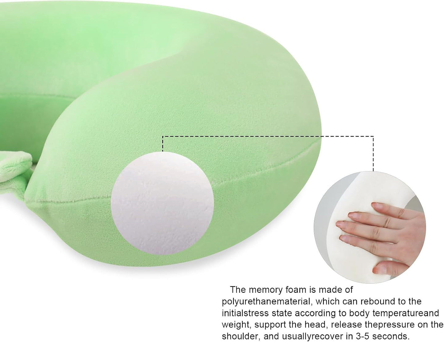 Neck Pillows for Sleeping Travel Pink Travel Pillow Comfortable U Shape Memory Foam Pillows Neck and Head Support Portable Travel Neck Pillow Suitable for Planes, Trains, Self-Driving Cars