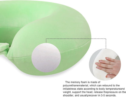Neck Pillows for Sleeping Travel Pink Travel Pillow Comfortable U Shape Memory Foam Pillows Neck and Head Support Portable Travel Neck Pillow Suitable for Planes, Trains, Self-Driving Cars