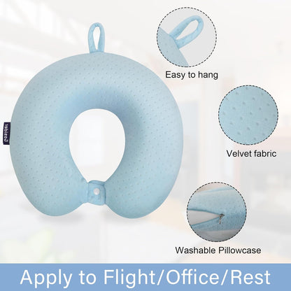 Neck Pillows for Sleeping Travel Pink Travel Pillow Comfortable U Shape Memory Foam Pillows Neck and Head Support Portable Travel Neck Pillow Suitable for Planes, Trains, Self-Driving Cars