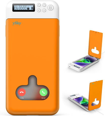 ySky Timed Lock Box, Portable Phone Locker with Self-Control Timer for iPhone, Android, Helping Kids, Students, Adults Focus Back, Mobile Phone Addiction Control (Green)