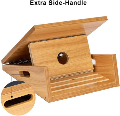 StrongTek Professional Wooden Slant Board, Adjustable Incline Board, and Calf Stretcher, Stretch Board - Extra Side-Handle Design for Portability, Full-Coverage