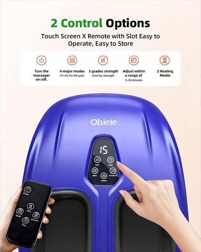 Shiatsu Foot Massager with Heat and Remote Control for Plantar Fasciitis,Purple Black