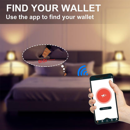 Mens Wallet Tracker Work for Anroid & iOS Device, Smart Wallet for Men WIth Tracker (Android & iOS, Carbon Black & Black)