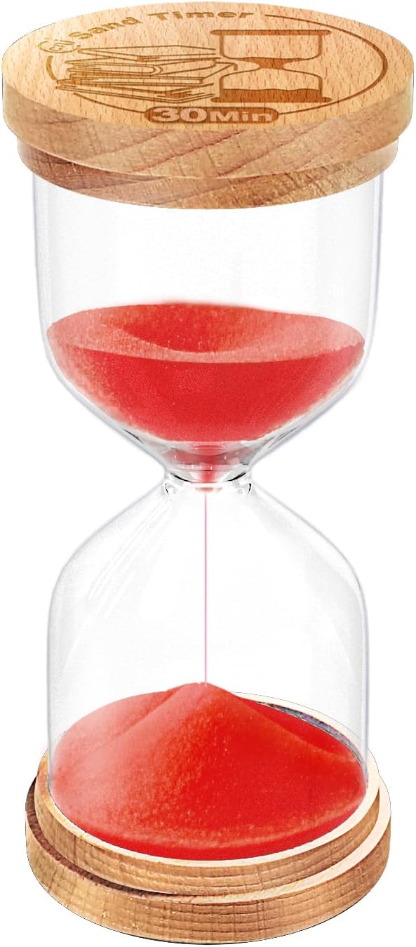CNCJ Wooden Hourglass Sand Timer, 3 Minute Blue Sand Watch Reloj De Arena for Desk Decor Kitchen Classroom Office Study Home Decoration