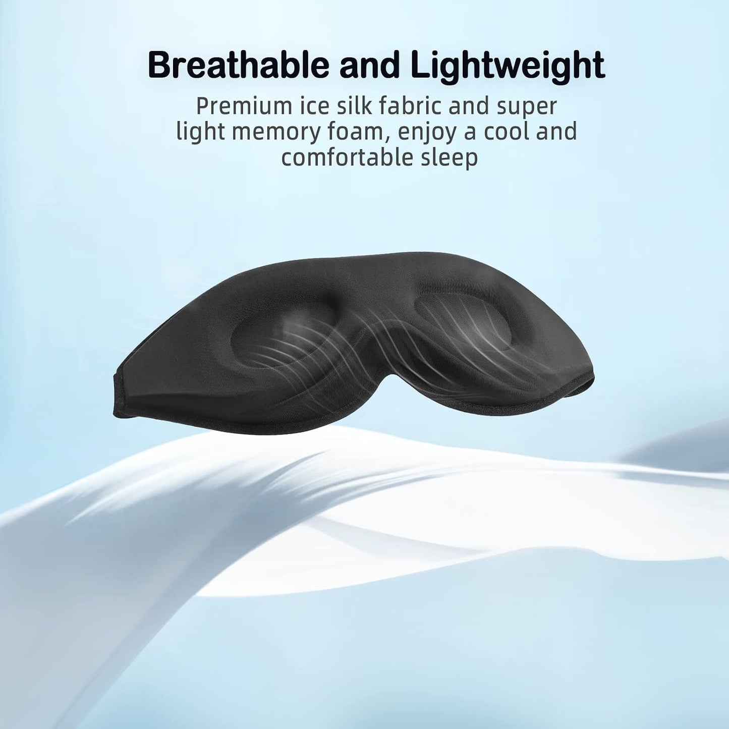 LitBear Sleep Mask for Side Sleeper Women Men, Eye Mask for Sleeping Light Blocking, 3D Contoured Cup Sleeping Mask, Soft Breathable Sleep Eye Mask with Adjustable Elastic Strap for Travel