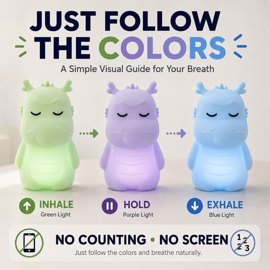 InnerZen Breathing Dragon Guided Breathing Pal, 3 Modes, Adults & Kids