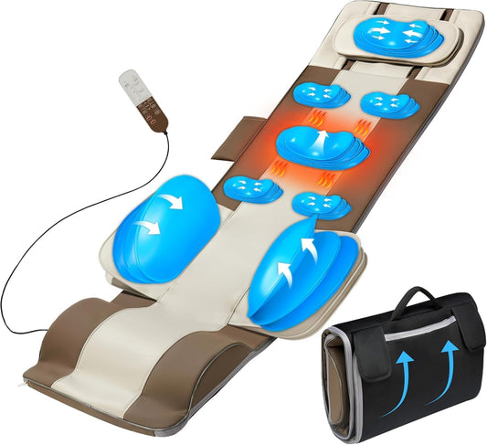 Full Body Massage Mat with Heat, 3D Body Stretching & Lumbar Traction