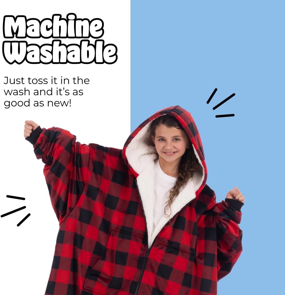THE COMFY Original | From Shark Tank | Patented | Oversized Sherpa Wearable Blanket Hoodie| Gift for Women & Men | One Size