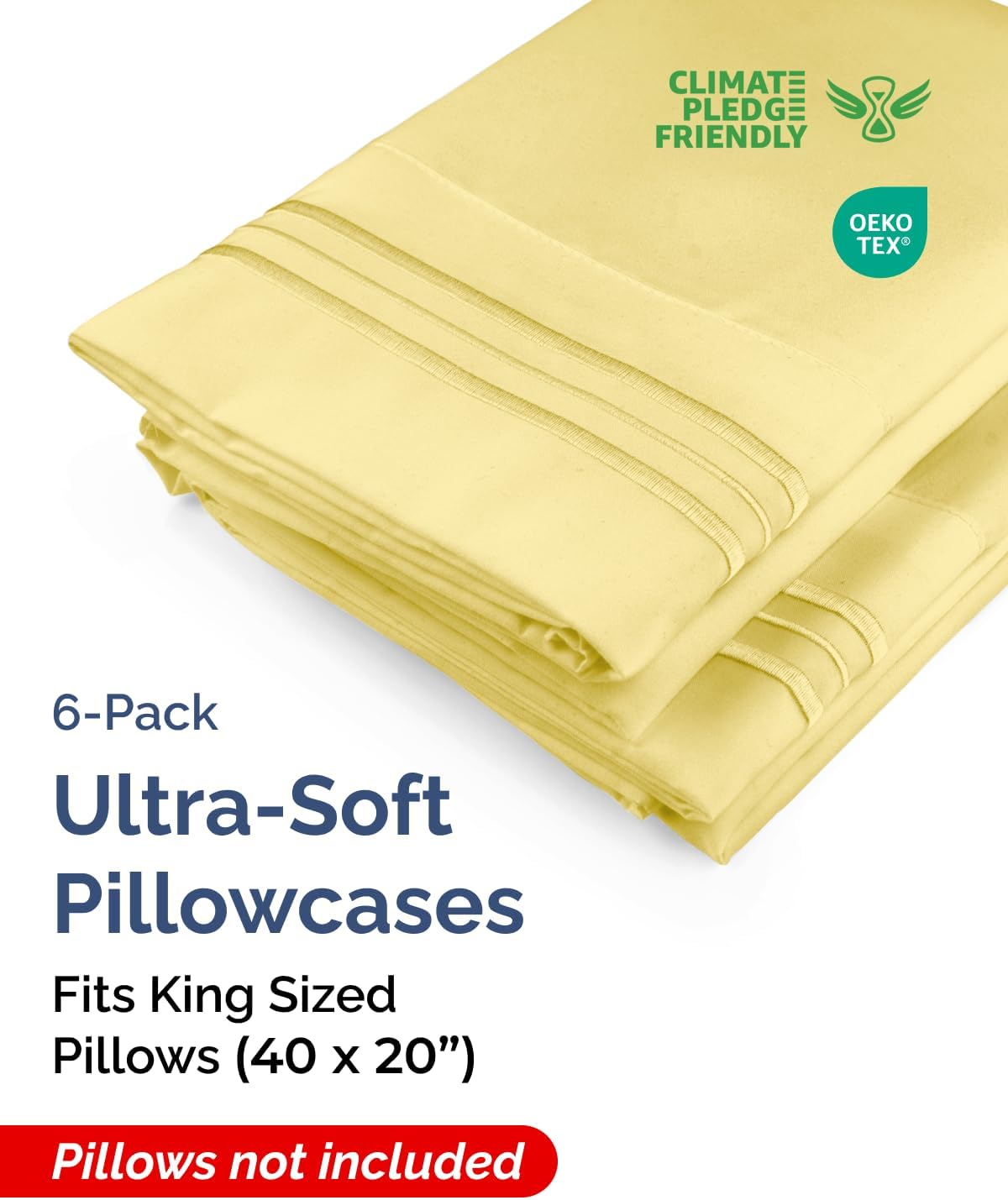 Standard Pillow Cases Set of 10 - Ultra Soft Hotel Quality Pillowcase Covers - Comfy, Cozy & Wrinkle Free - Shrink, Stain and Fade Resistant - Machine Washable Pillow Protectors - 10 Pcs Set - White - Colors B