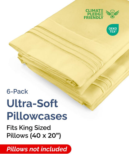 Standard Pillow Cases Set of 10 - Ultra Soft Hotel Quality Pillowcase Covers - Comfy, Cozy & Wrinkle Free - Shrink, Stain and Fade Resistant - Machine Washable Pillow Protectors - 10 Pcs Set - White - Colors B
