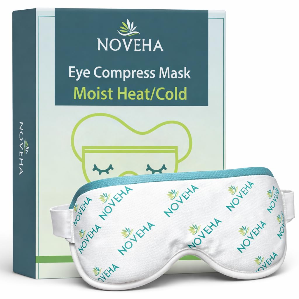NOVEHA Express Warm Compress Individual Eye Mask | Moist Hot Technology for Sensitive Dry Eyes - Relieves Stye & Pink Eye - Reusable Heat Water Treatment for Irritated Eyes and Eyelid Lumps