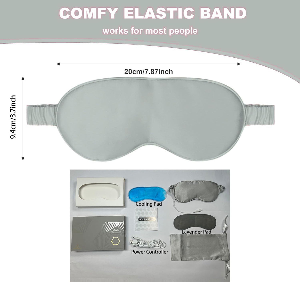 Silk-like Heated Eye Mask for Dry Eyes, MGD, Blepharitis, Stye, Grey