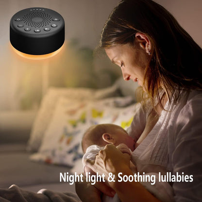 Easysleep Sound White Noise Machine with 25 Soothing Sounds and Night Lights with Memory Function 32 Levels of Volume and 5 Sleep Timer Powered by AC or USB for Sleeping Relaxation (Wood)
