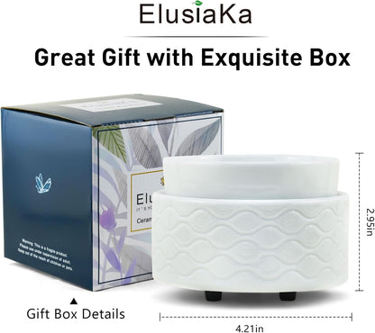 Wax Melt Warmer 3-in-1 Electric, Ceramic Wax Burner for Scented Wax & Essential Oil – Fast Heating, Flame-Free Aromatherapy for Home Office, White