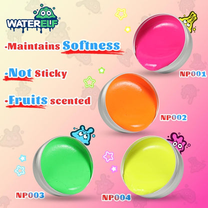WATERELF Galaxy Putty Slime for Kids - Children's Day Gift, Fidget Sensory Artistic Therapy Putty Toys for Boys Girls Adults, Stress Relief Non-Sticky, 3.11 Inch 3.2 Oz – Golden/Red