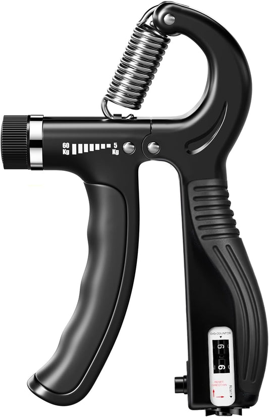 JTHEW Grip Strength Trainer - Adjustable Resistance 11-132lbs/5-60kg Hand Gripper & Forearm Strengthener Device with Smart Counter for Sports & Rehab